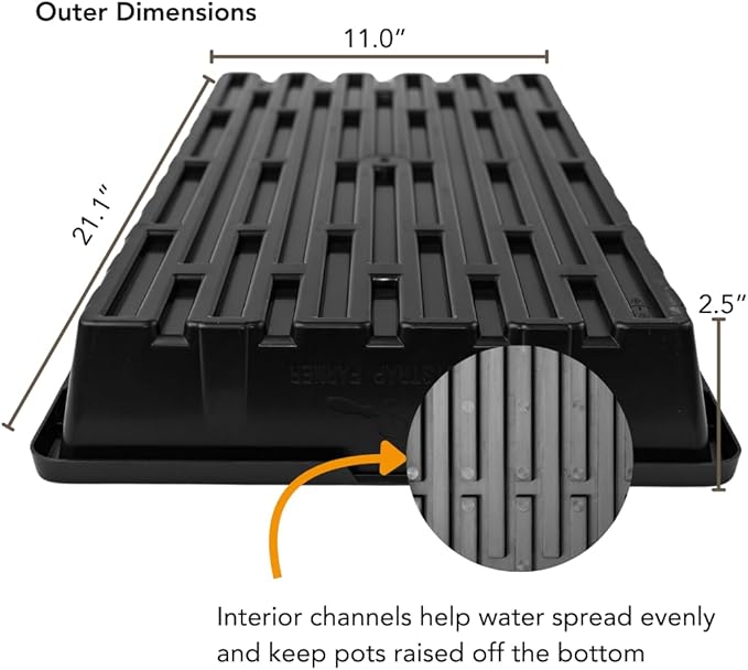 Bootstrap Farmer 1020 Trays - Extra Strength No Holes, 10 Pack, for Propagation Seed Starter, Plant Germination, Seedling Flat, Fodder, Microgreens