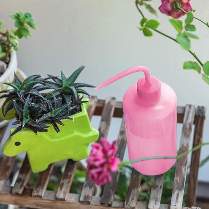Squeeze Bottles Succulent Watering Bottle 500ml Pink Water Squirt Irrigation Bottle Squeeze Sprinkling Can Plastic Wash Plant Bottle 2pc