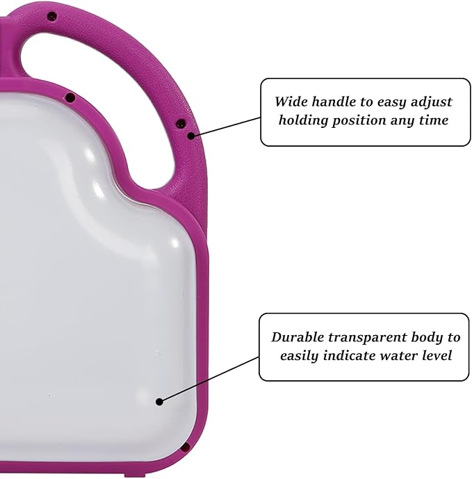 4L Foldable Clear Plastic Watering Can with Rotating Nozzle Long Spout Ideal for Indoor and Outdoor Gardening -Purple