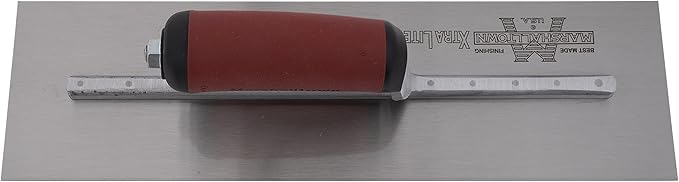 MARSHALLTOWN Finishing Trowels, DuraSoft Handle Material, 356mm Length, 114mm Width, Curved Handle Style, High Carbon Steel Blade, Made in The USA, MXS65D