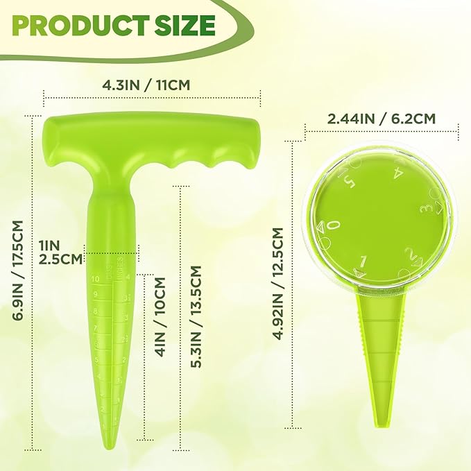 Seed Planter Tool, 6.9" Dibber Garden Tool, Plastic Dibbler Tools for Planting, Seed Dispenser, Bulb Digger Garden Planter for Sowing Seeds, Bulbs, Digging (Light Green)