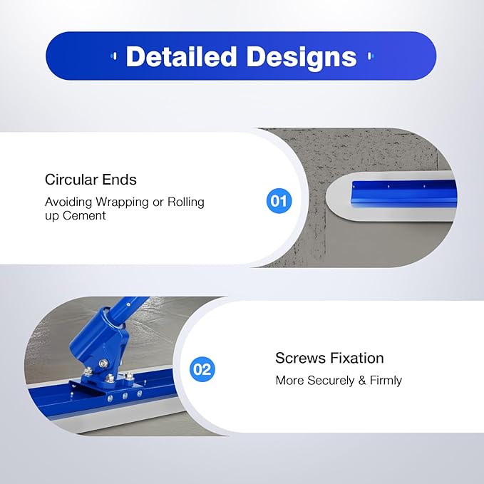 Concrete Bull Float Kit, Bull Float Magnesium Concrete Float Concrete Finishing Trowel Bull Float Concrete Kits, Cement Surface Finish Tool with 3 Detachable Handles