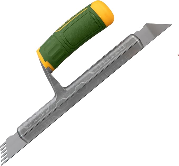 11×4.7" Plastering Trowel with SQ Teeth, Notch Masonry Hand Trowel, Fit for Tile Work