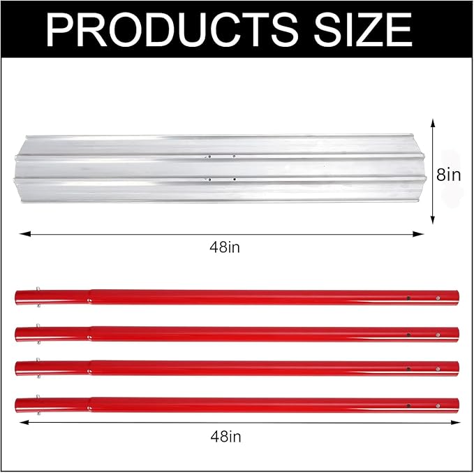 Garvee Bull Float Magnesium Concrete Float, 48x8" Aluminum Alloy Concrete Float Tool, with 4 Handles and Bull Float Bracket, Finishing Bull Float Bull Concrete Kit for Concrete Finishing