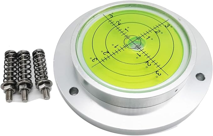 Tower Crane Machine Tool Travel Trailer Camper Rv Leveling Large Scope Bubble Level Round Blocks Gauge Stick On (Diameter 100mm 3.9inch)