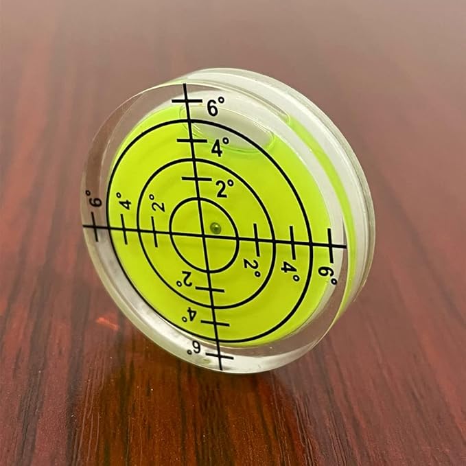 6Pcs Small Circular Bubble Spirit Level Double Sided Adhesive RV Levelers Round RV Standard Levels Measuring Tool (32x7mm)