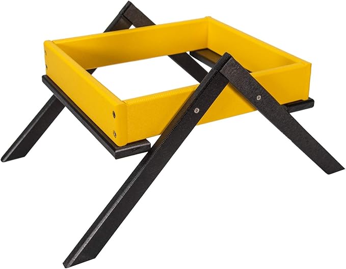JCs Wildlife Removable Tray Ground Bird Feeder - Platform Bird Feeder - Holds 4 Cups of Seed (Medium, Yellow)