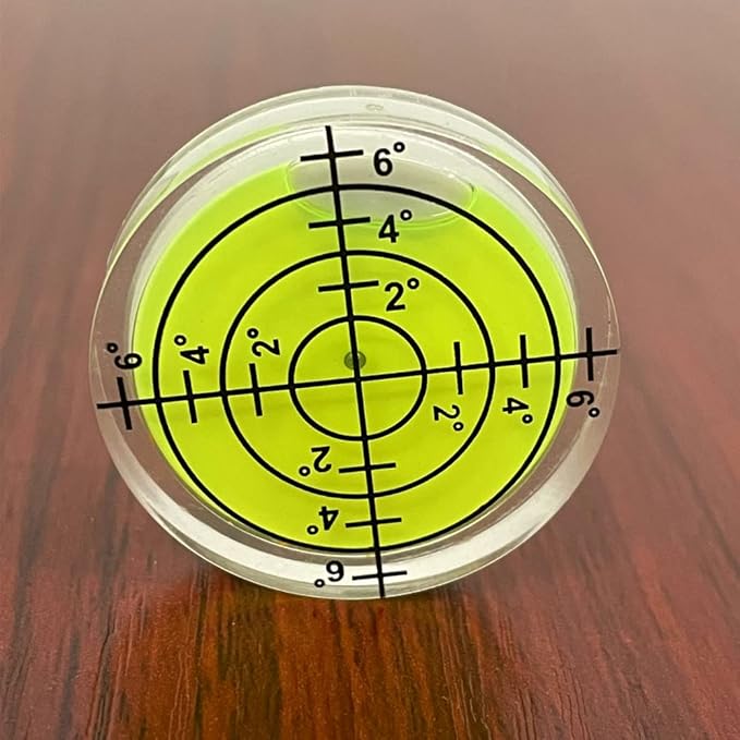 6Pcs Small Circular Bubble Spirit Level Double Sided Adhesive RV Levelers Round RV Standard Levels Measuring Tool (32x7mm)