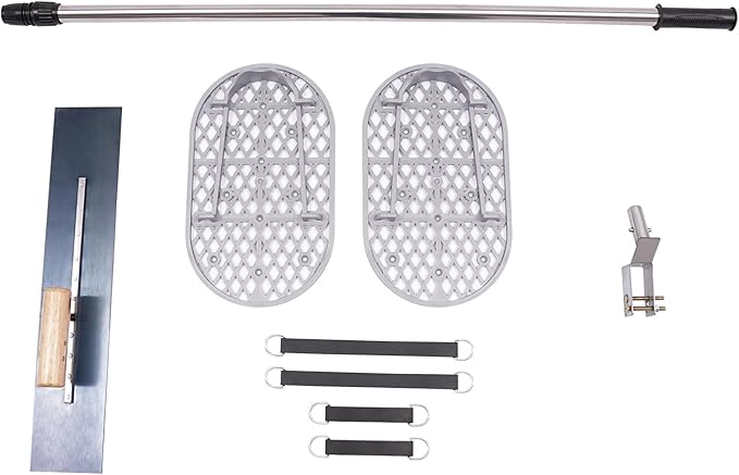 Bull Float Concrete Float, Concrete Finishing Shoes, 19.69 x 3.94in Cement Surface Smoothing Tool w/Concrete Finishing Shoes Large Trowel Concrete Kit Handle Cement Tools Concrete Kit