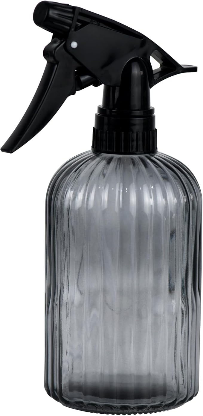 Handheld Glass Spray Bottle- 16 oz with Adjustable Nozzle for Watering Indoor and Outdoor Potted Plants and Greenery and More, 2.8 x 8.2in (grey)