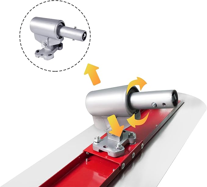Bull Float Concrete Bull Float Tool Kit 48"x12" Fresno Round End Stainless Steel Board Kit Tool Cement Trowel Tools Float Bracket Concrete Tools Finishing With 48" Aluminum Alloy Handle x4 VOYAR