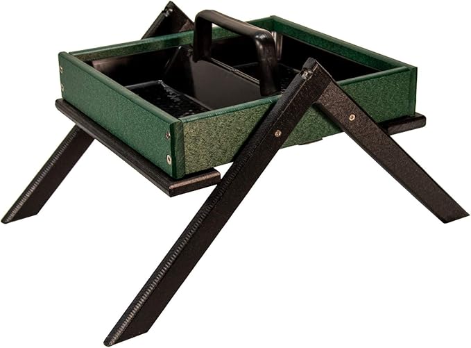 JCs Wildlife Removable Tray Ground Bird Feeder - Platform Bird Feeder - Holds 4 Cups of Seed (Medium, Green)