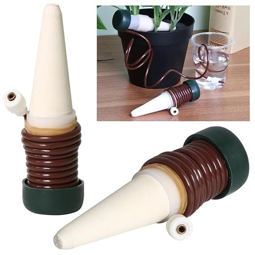 (10-Pack) Automatic Plant Watering System Devices, Slow Release Ceramic Material Feeder for Vacation Plant Self Watering Kit for Outdoor & Indoor Use