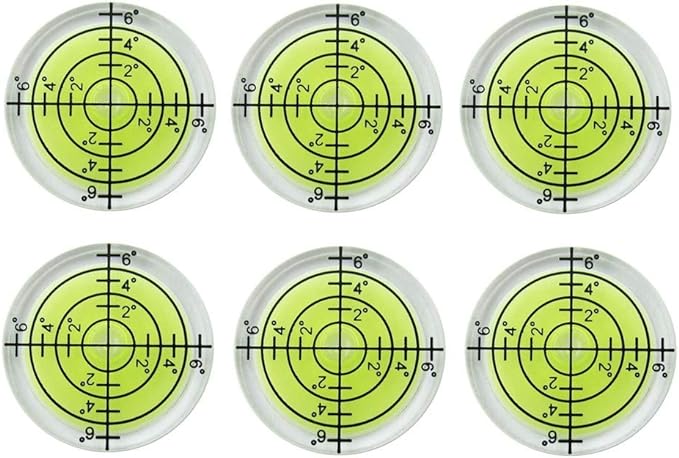 6Pcs Circular Bubble Spirit Levels 32x7mm Degree Mark Round Level Bubble Leveling Tool Measuring Layout Tools