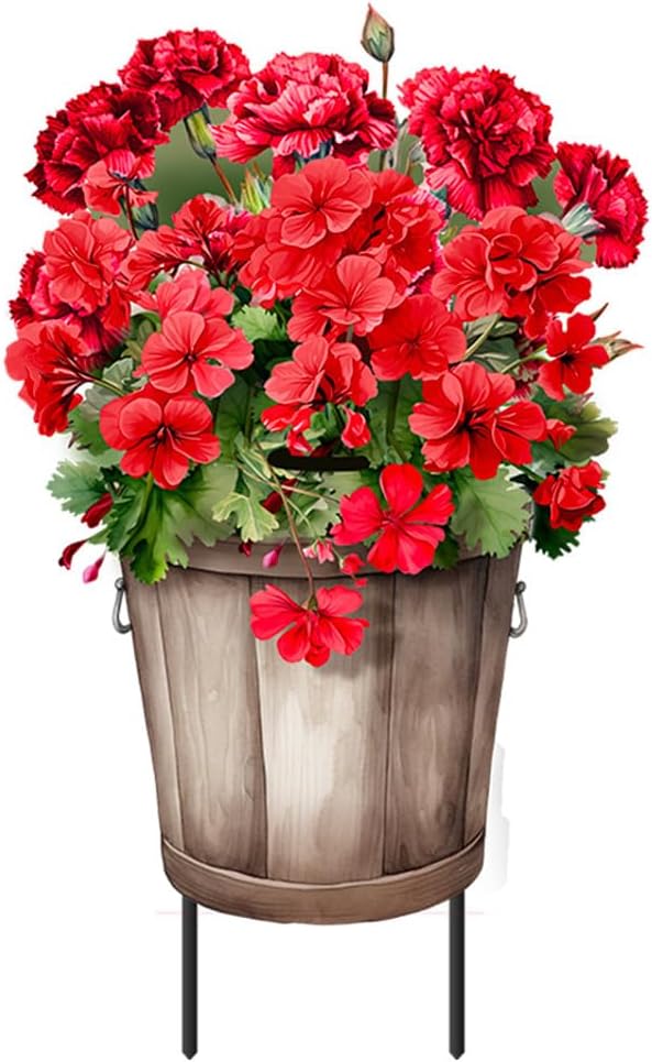 Briarwood Lane Striped Geraniums Metal Art