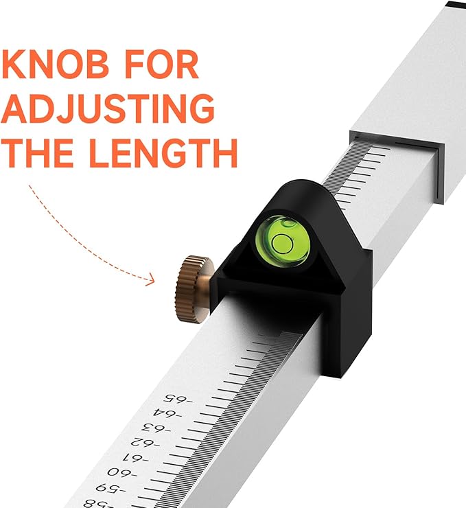 INCH/MM Grade Rod for Laser Level, with Quick-Release Slider for Laser Receiver, 2.4m/7.9ft Adjustable Length Aluminum Laser Level Stick, DP2400