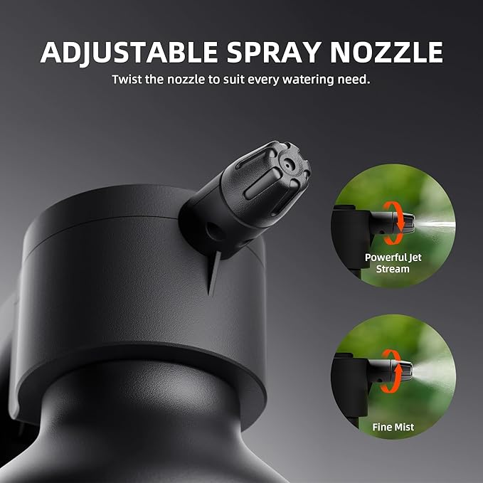 Spider Farmer Electric Spray Bottle 2L/0.5 Gallon, Portable Automatic Sprayer with Adjustable Nozzle and Measuring Cup, Type-C Rechargeable Plant Mister for Indoor & Outdoor Gardening and Cleaning