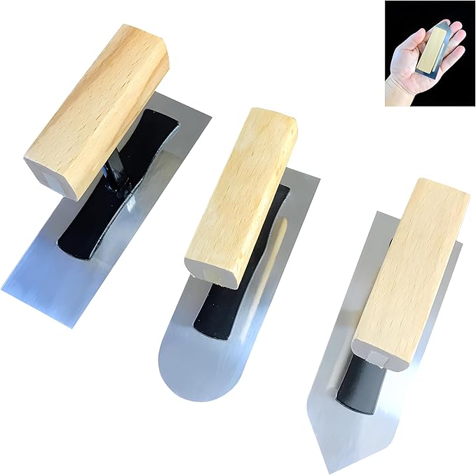4.7" x 1.6" Miniature Drywall Trowel 3-pes set,Batch Knife,Premium Push Blade | Professional Grade Stainless Steel Plastering Trowel | Multi Purpose Plaster Finishing Trowel Hand Tool Combination