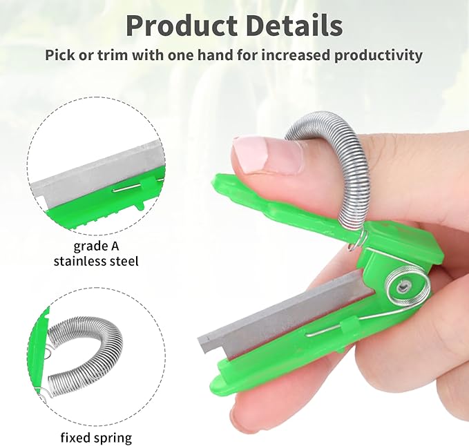 16 Pcs Gardening Thumb Knife Cutter Harvesting Tool Silicone Finger Knife Plant Vegetable Fruit Picking Trim Multifunctional Thumb Pruners for Gardening Rubber and Knitted Finger Cover Protection