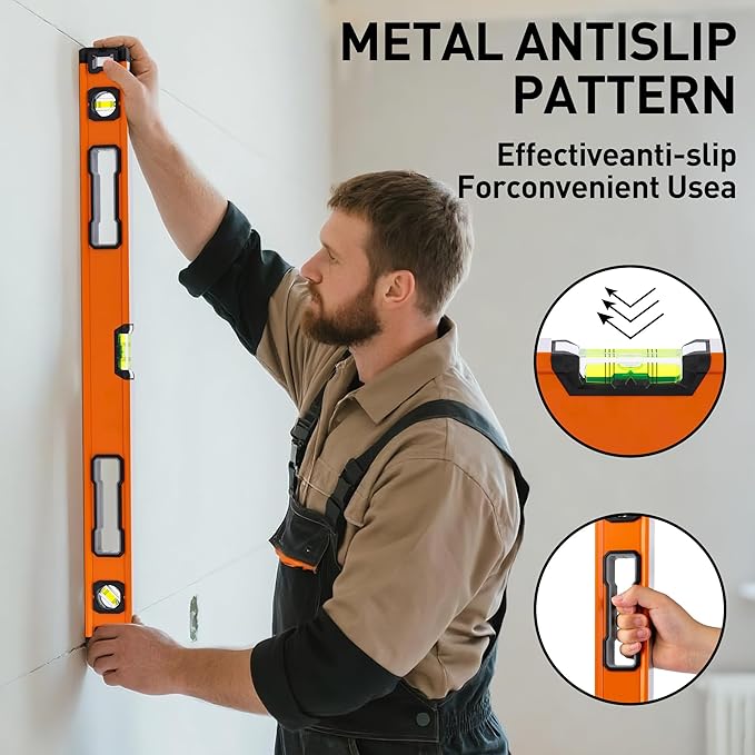 5-Piece Spirit Level Set, 10", 16", 24", 32", 48" Level Set with Magnetic Torpedo Level