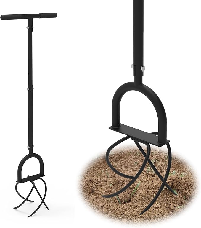 Hand Tiller Garden Claw Twist Tiller Cultivator Tiller Soil Loosener Lawn Aerator, Rototiller, for Garden Bed and Plant Box Cultivator Garden Tools