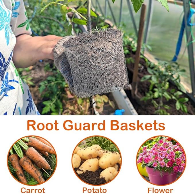 Ukontagood 10 Pack Root Guard Gopher Proof Stainless Wire Steel Baskets, 3 Gallon Root Guard Basket, Gophers Moles Voles Mesh Baskets Underground Stainless Steel Wire for Plants Roots Protection