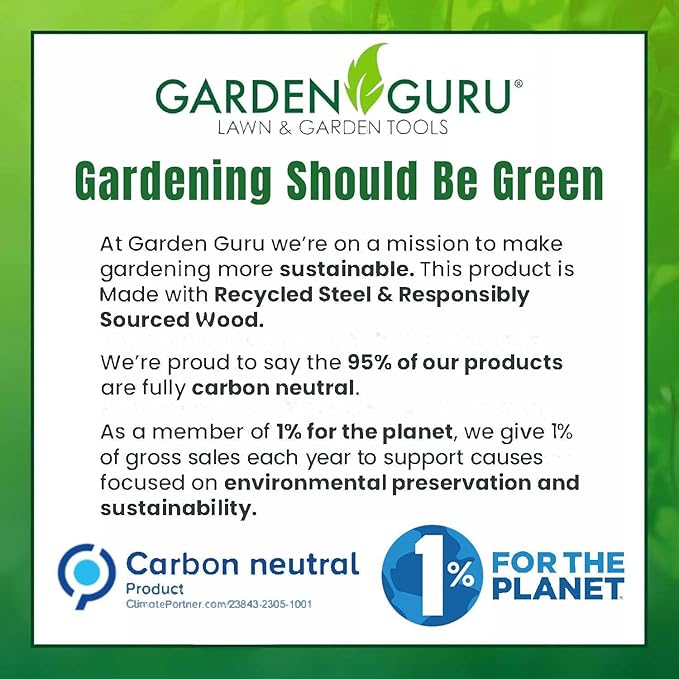 Garden Guru Eco Hand Cultivator Rake Tiller Tool- 100% Recycled Stainless Steel - Rust Resistant - FSC Certified Wood Ergonomic Handle - Great for Gardening Cultivating Weeding - 1 Case (40 Pcs)