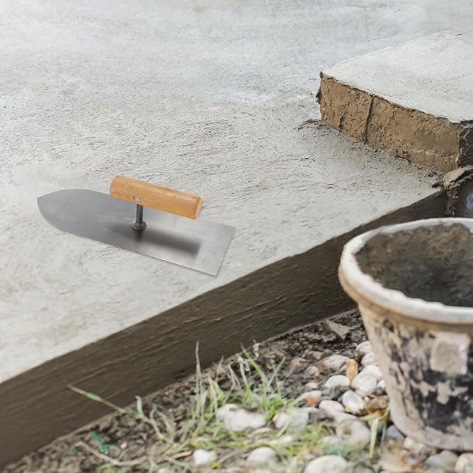 DOITOOL Stainless Steel Concrete Finishing Trowel with Pointed Tip for Precise Masonry and Drywall Work Comfortable Grip 9.65X3.43 Inches