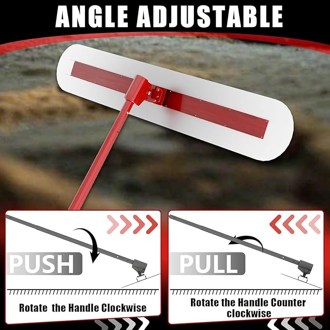 48''x12'' Concrete Bull Float Kit, Concrete Float with 4 Extendable Poles, Round End Stainless Steel Concrete Finishing Trowel for Plaster, Concrete Resurfacing, Custom Tiling Jobs