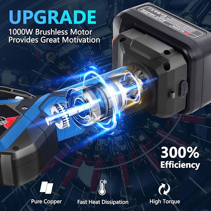 Cordless Electric Pruning Shears with Colorful LED Dispaly,Cut capacity of 32mm / 1.26inches, 2 x 2 Ah Lithium Rechargeable Battery 8-10 Working Hours Black