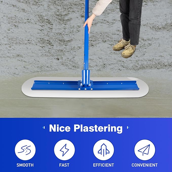 Concrete Bull Float Kit, Bull Float Magnesium Concrete Float Concrete Finishing Trowel Bull Float Concrete Kits, Cement Surface Finish Tool with 3 Detachable Handles