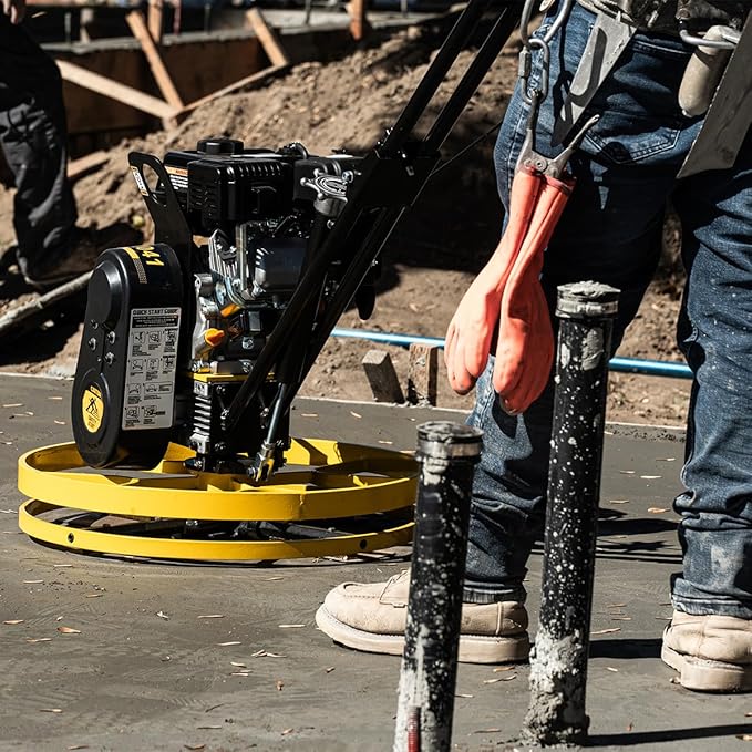 Stark USA 6.5HP Walk-Behind Cement Trowel 22" Float Pan Blade 196cc Gas-Powered Smooth Concrete Surface Finisher
