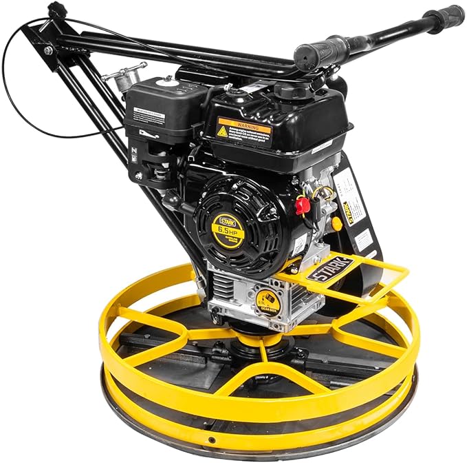 Stark USA 6.5HP Walk-Behind Cement Trowel 22" Float Pan Blade 196cc Gas-Powered Smooth Concrete Surface Finisher