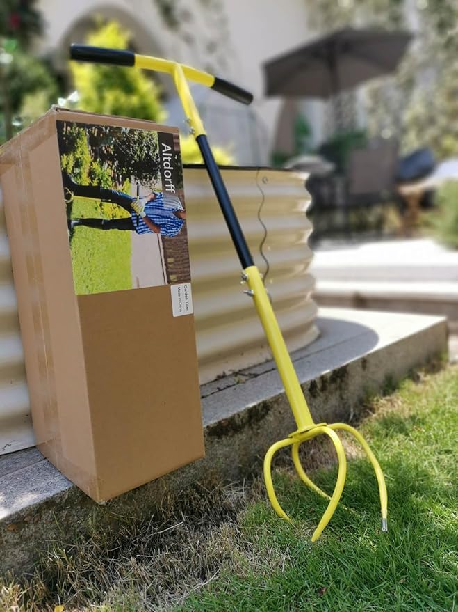 Manual Twist Tiller for Gardening, Garden Claw Hand Tiller with Ergomomic Handle, Steel Cultivator Tiller Lawn Aerator Soil Lossener for Gardening Bed and Plant Box