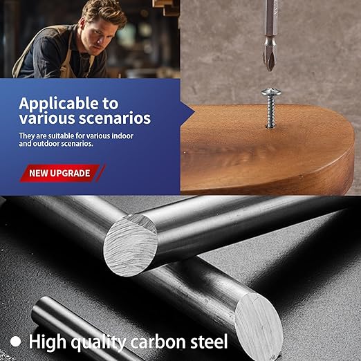 #8 x 1/2" Wood Screw 500Pcs 410 Stainless Steel Standard Thread Truss Head Fast Self Tapping by SG TZH