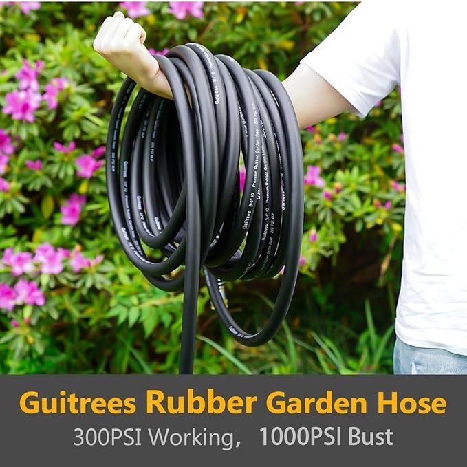 Leader Garden Hose 5ft x 3/4", Heavy Duty Short Water Hose, Female to Female Fittings, Five Layered Braiding for Durability, 1000PSI Burst, 300PSI Working (Black)