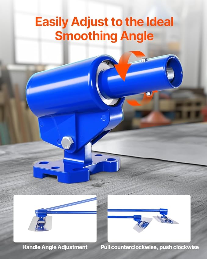 VEVOR Bull Float Magnesium Concrete Float, 47.24 x 7.28 Inch Round End Concrete Float Tool with 4 Aluminum Alloy Replaceable Handles, Cement Finishing Float for Various Industrial Applications