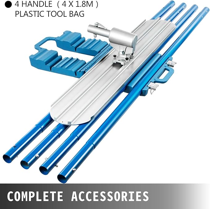 VEVOR Bull Float Magnesium Concrete Float 48 x 8 Round End Concretes Floats Tools Cement Tool Bull Concrete Kit Bull Float with 4 Float Handle Bull Floats Bracket Concretes Tools Finishing Bulls