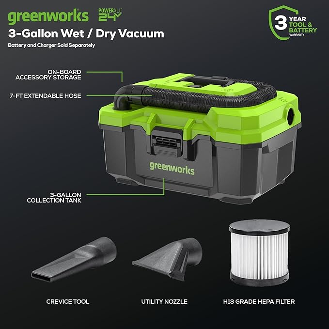 Greenworks 48V (24V x 2) Lawn Mower Combo Kit with 20" Steel Deck, 12" String Trimmer, 320 CFM Blower, Wet/Dry Shop Vacuum – All-in-One Cordless Combo: Ideal for Home Yard Work & Indoor Cleaning
