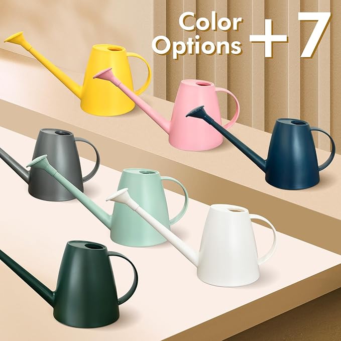 Watering Can for Indoor Outdoor Plants, Modern Small Watering Cans with Removable Nozzle, Long Spout Watering Can for Indoor Bonsai Plants Garden Flowers 1/2 Gallon 1.8L 60OZ (Pink)