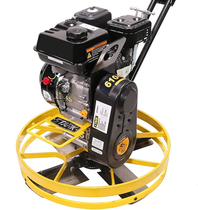Stark USA 6.5HP Walk-Behind Cement Trowel 22" Float Pan Blade 196cc Gas-Powered Smooth Concrete Surface Finisher