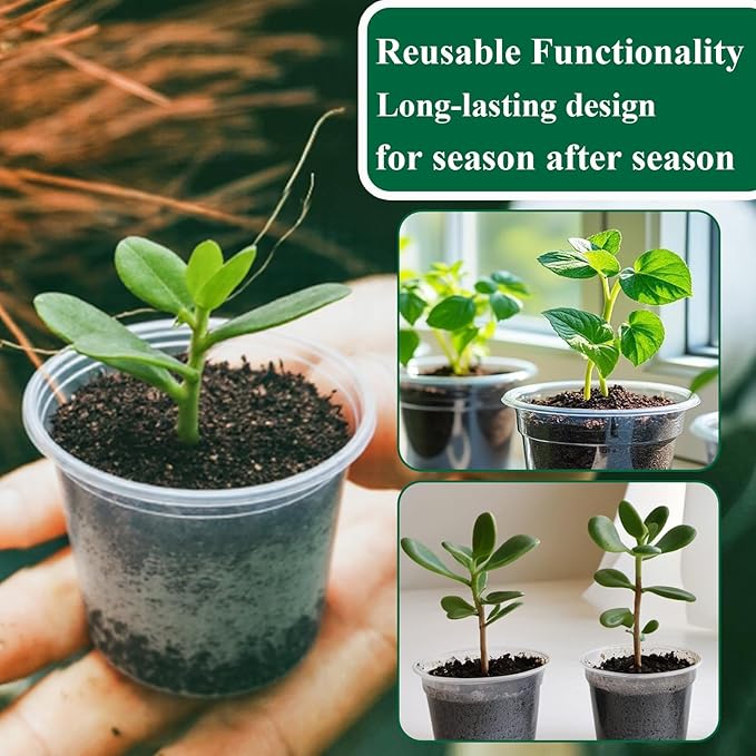 30 Packs Clear Nursery Pots with Drainage Hole 6.7 Inch Clear Pots for Plants Succulent Plant Pots Set Plastic Seedling Starting Pots Flower pots Planter Seed Starter, Clear