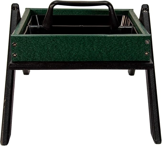 JCs Wildlife Removable Tray Ground Bird Feeder - Platform Bird Feeder - Holds 4 Cups of Seed (Medium, Green)