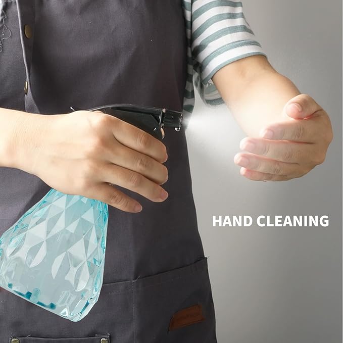 2 Pcs Spray Bottles, 500 ml/17 oz Empty Water Spray Bottles, Plastic Reusable Adjustable Mist Sprayer Squirt Bottles Containers Refillable for Cleaning Solutions, Gardening, Plants (Blue)