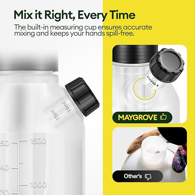 0.5 Gal Pump Sprayer, Hand Water Spray Bottle for Indoor Plant, Clear Plant Sprayer with Side Filling Port, Measuring Cup, Adjustable Nozzles, Safe Pressure Relief Valve