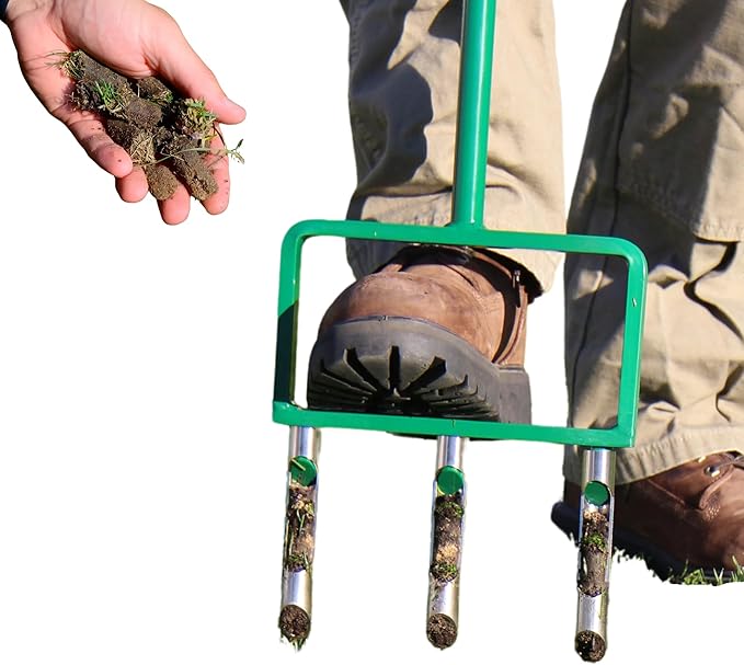 Landzie - The Original Hollow Tine Lawn Aerator Tool - 42 Inch Core Aerator and Grass Aeration Tool Lawn Tools - Stainless Steel Manual Lawn Aerator Plug Aerator and Aerator Lawn Tool