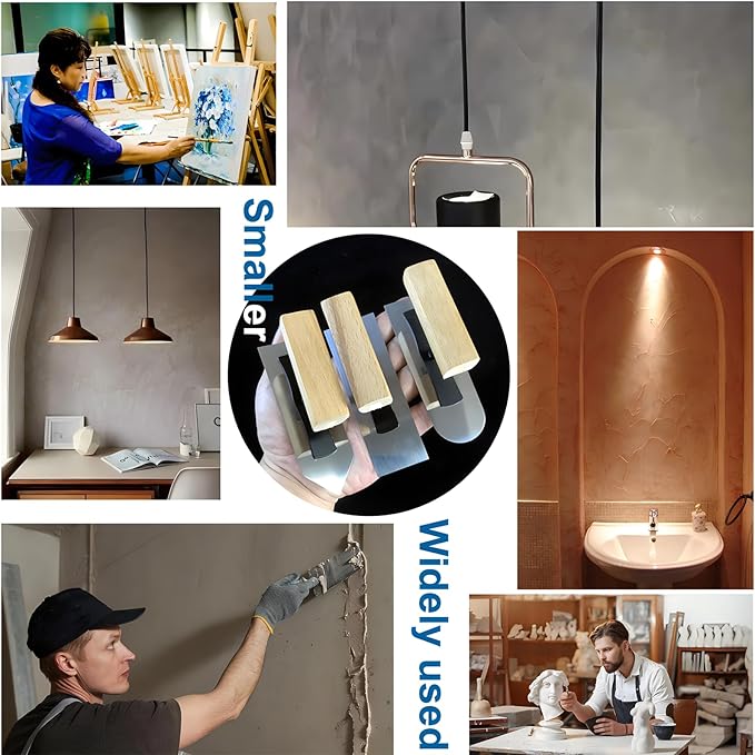 4.7" x 1.6" Miniature Drywall Trowel 3-pes set,Batch Knife,Premium Push Blade | Professional Grade Stainless Steel Plastering Trowel | Multi Purpose Plaster Finishing Trowel Hand Tool Combination