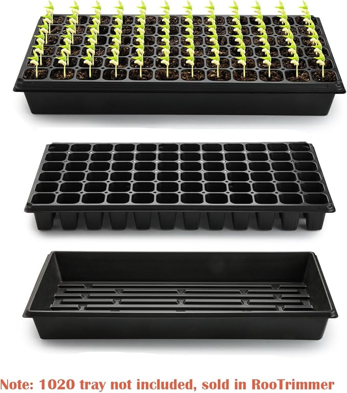 Deep 72 Cell Seedling Trays, Thick Durable 72 Cell Plug Tray Big Cell Seed Trays for 1020 Flat Trays Germination (10-Pack, 21.25"×11", 2.36" Height, High)