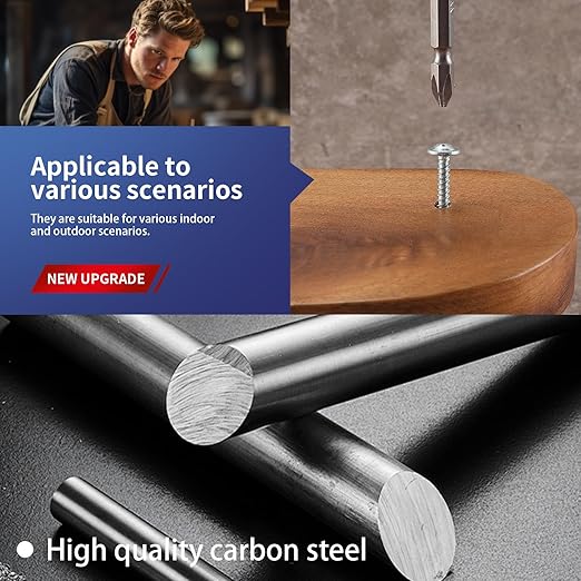 #8 x 2 Inch Wood Screw 100Pcs Alloy Steel Standard Thread Truss Head Fast Self Tapping by SG TZH