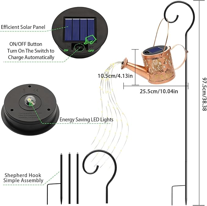 Solar Watering Can Lights Outdoor, Small Solar Yard Decorations Waterproof for Garden Decor, Sunflower Decorative Patio Lights Outside Pathway Lawn, Gifts for Mom Women Grandma Birthday Christmas